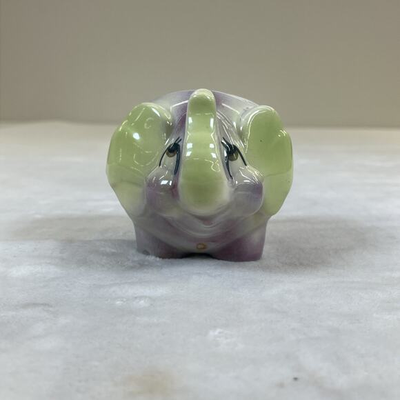Vintage Ceramic Pig & Elephant Planters Kitsch Super Cute 4in x 3.5in Bnft Chrty - Picture 14 of 16